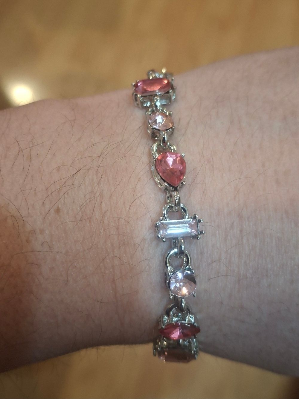 Pink Rhinestone Bracelet - Picture 6 of 7